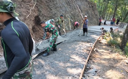 Semangat Gotong Royong Antar Rabat Beton TMMD Capai 12 Persen