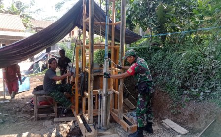 Menggali Harapan dari Perut Bumi Gotong Royong Satgas TMMD dan Warga Hadirkan Sumur Bor untuk Pagedongan