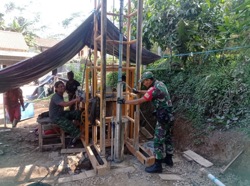 Menggali Harapan dari Perut Bumi Gotong Royong Satgas TMMD dan Warga Hadirkan Sumur Bor untuk Pagedongan