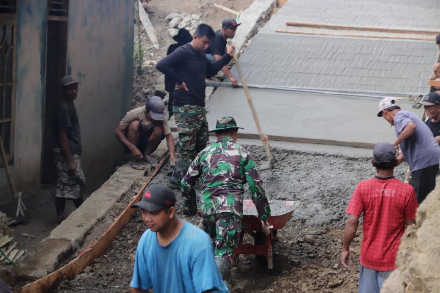 Dorongan Angkong Pratu Sitorus dan Warga Menjadi Tenaga Penggerak Jalan Baru di Gumelem Kulon