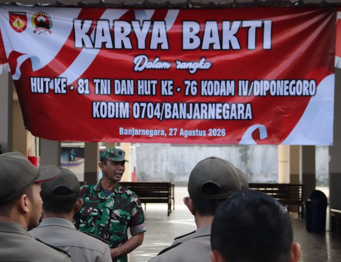 HUT ke-81 TNI dan HUT ke-76 Kodam IV Diponegoro Gotong Royong Jadi Wujud Pengabdian TNI kepada Rakyat